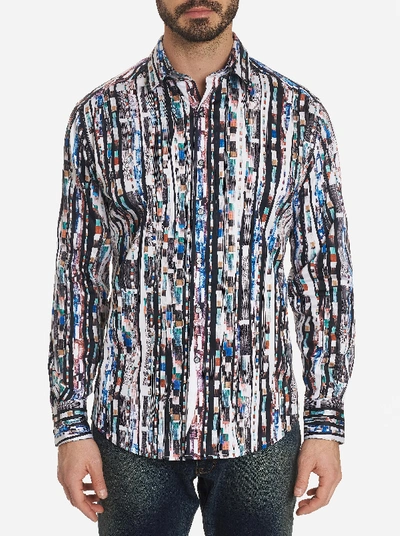 Robert Graham Men's Cutting Room Patterned Sport Shirt With Contrast Detail In Multi