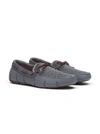 Robert Graham Mesh & Rubber Braided-lace Boat Shoe In Gray/cabernet