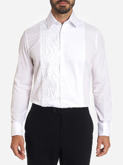 Robert Graham Men's Whitby Pleated-bib Dress Shirt In White