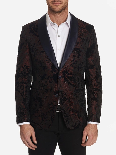 Robert Graham Men's Chatsworth Textured Shawl-lapel Sport Jacket W/ Contrast Reverse Collar In Burgundy