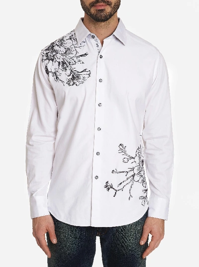 Robert Graham Men's Memento Graphic Long-sleeve Sport Shirt In White