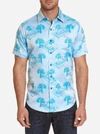 dressing gownRT GRAHAM POOL PARTY EMBROIDERED SHORT SLEEVE SHIRT