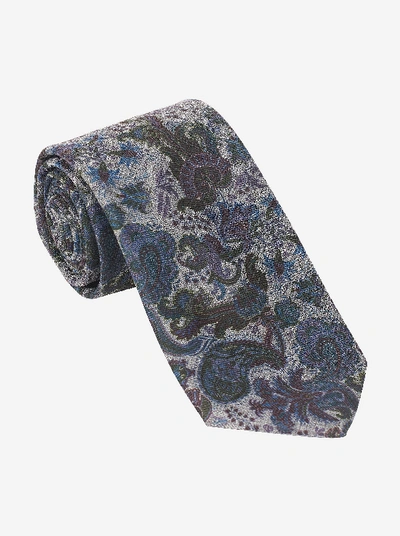 Robert Graham Heathered Paisley Tie In Charcoal