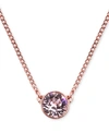 Givenchy Necklace, Swarovski Element Pendant, 16" + 2" Extender In Rose Gold