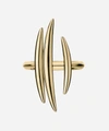 SHAUN LEANE GOLD PLATED VERMEIL SILVER QUILL TRIPLE BAR RING,000645684