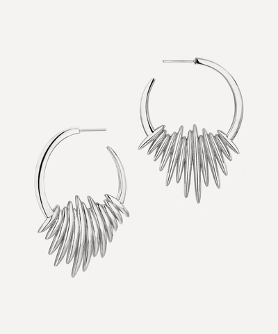 Shaun Leane Silver Quill Hoop Earrings