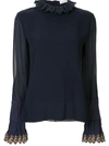 CHLOÉ EMBROIDERED TRIM BLOUSE