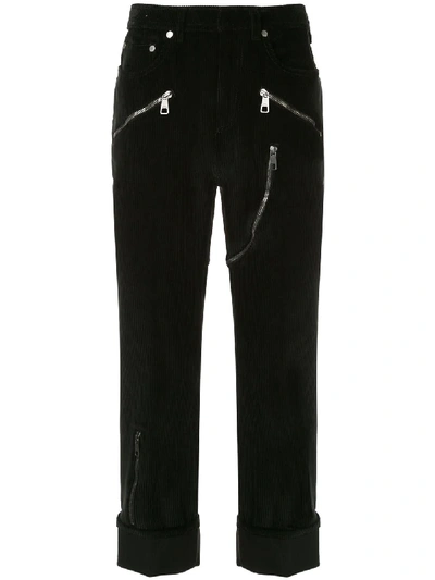 Neil Barrett Corduroy Zipped Trousers In Black