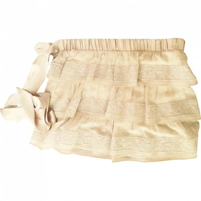 Pre-owned Anthropologie Beige Silk Skirt