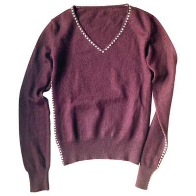 Pre-owned Anthropologie Cashmere Sweater In Burgundy