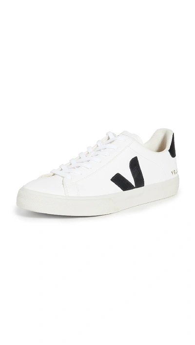 Veja Campo Chromefree Leather Trainers In White,black