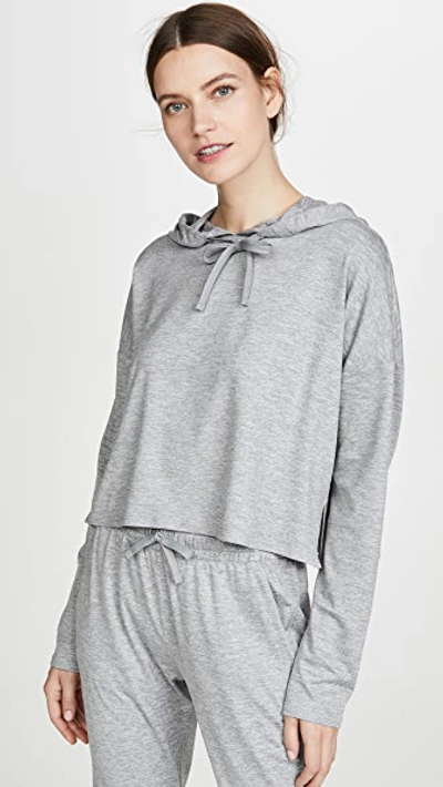 We Over Me The Zen Cropped Stretch-jersey Hoodie In Grey