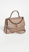 TORY BURCH KIRA CHEVRON SMALL TOP-HANDLE SATCHEL