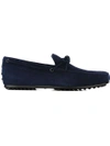 Tod's Gommino Suede Driving Loafers In Dark Blue