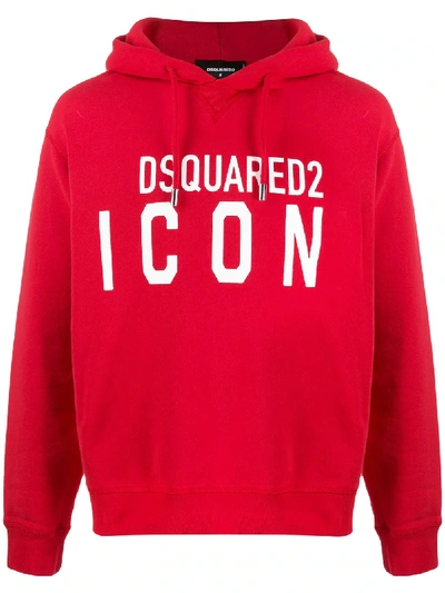Dsquared2 Icon Hoodie In Red