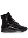 JIMMY CHOO INCA CROCODILE-EFFECT HIGH-TOP SNEAKERS