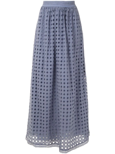 Alcaçuz Madrugada Broderie Anglaise Skirt In Blue