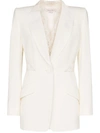 ALEXANDER MCQUEEN LACE INSERT SINGLE-BREASTED BLAZER