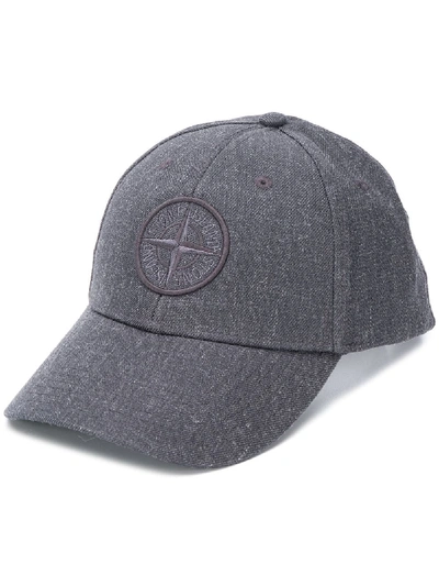 Stone Island Logo Patch Baseball Cap In Grey