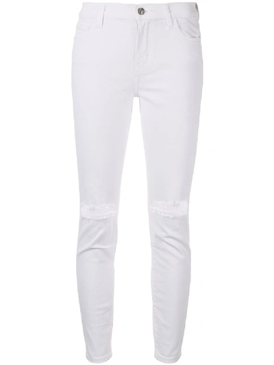 Current Elliott Ripped Detail Jeans In White