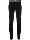 Versace Medusa Greca Waistband Leggings In 黑色