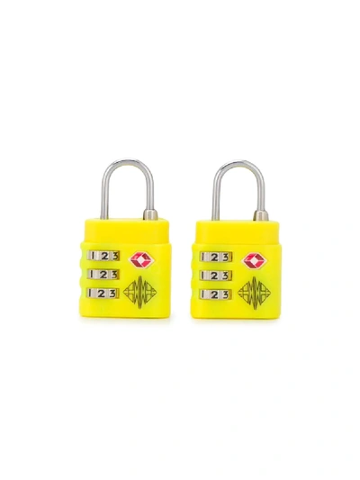 Fpm - Fabbrica Pelletterie Milano Set-of-two Padlocks In Yellow