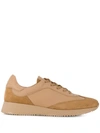 Gianvito Rossi Textured Panel Ridged Heel Sneakers In Neutrals