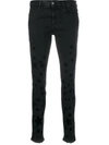 Stella Mccartney Star Flocked Skinny Jeans In Black