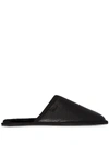 HUGO BOSS PEBBLED LOGO PATCH SLIPPERS