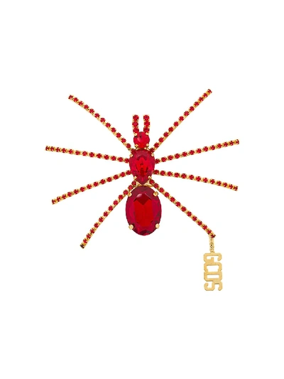 Gcds Crystal Spider Brooch In Gold