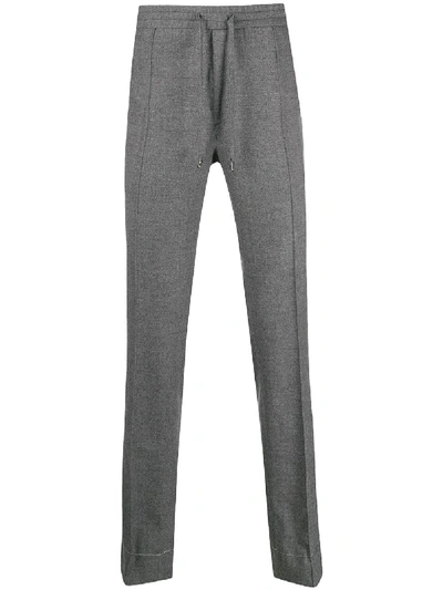 Brioni Drawstring Tapered Trousers In Grey