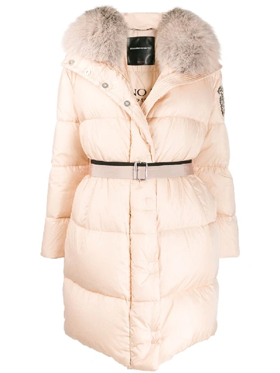 Ermanno Scervino Hooded Padded Coat In Neutrals