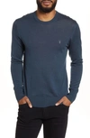 Allsaints Mode Slim Fit Merino Wool Sweater In Teal Blue Mark