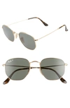 Ray Ban 51mm Polarized Sunglasses In Gold/ Polar Green