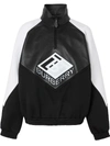 BURBERRY LOGO GRAPHIC FUNNEL NECK TRACK TOP