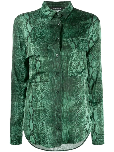 Andamane Bridget Snakeskin Print Shirt In 绿色