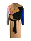 Ader Error Colour-block Double-breasted Coat In Brown