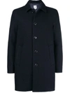 Aspesi Single-breasted Blue Wool Coat In Blue