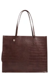 Beis The Work Tote In Espresso Croc