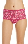 Hanky Panky Cross Dye Lace Retro Thong In Vntp/ Rosp