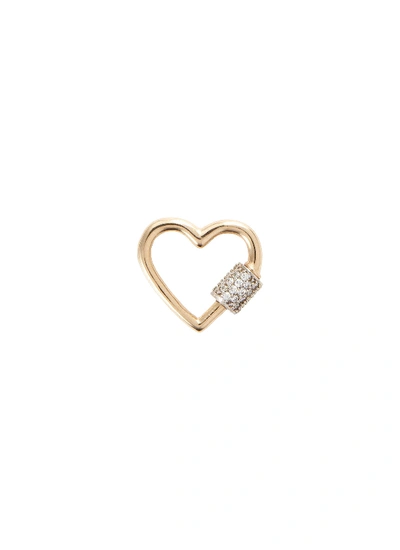 Marla Aaron 'heart' Diamond 14k Yellow Gold Medium Lock