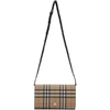 BURBERRY BURBERRY BEIGE E-CANVAS VINTAGE CHECK HANNAH CH BAG