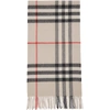 BURBERRY BURBERRY BEIGE CASHMERE GIANT CHECK SCARF