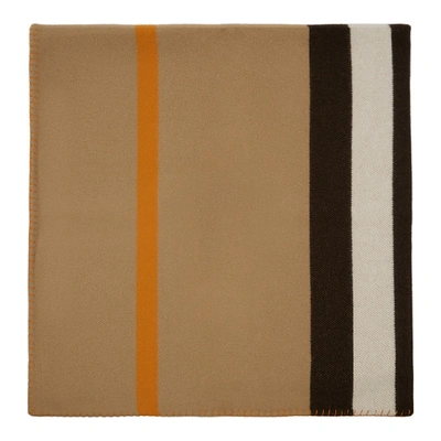 Burberry Beige Icon Stripe Throw Blanket In Archive Bei