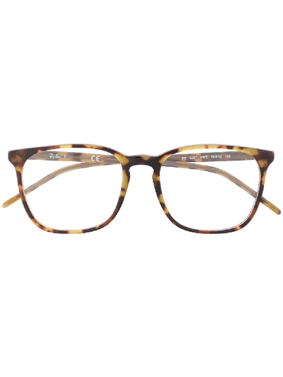 Ray Ban 5387 Tortoiseshell Glasses In Braun