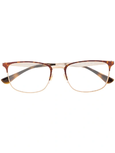 Ray Ban 6421 Half Rim Clubmaster Glasses In Braun