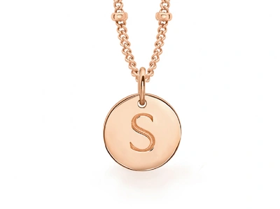 Missoma Rose Gold Initial S Necklace In Gold/pink/red