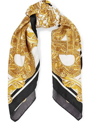 Versace Square Scarf In White