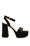 GIANVITO ROSSI GIANVITO ROSSI ANKLE STRAP BLOCK HEELED SUEDE SANDALS