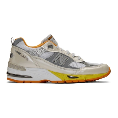 Aries Grey New Balance Edition 991 Ari Sneakers In Grey Multi